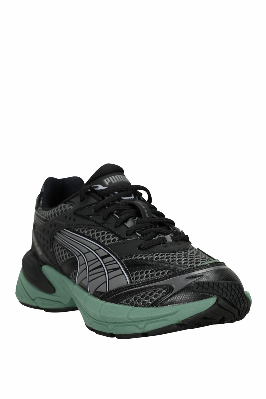 Black trainers with green "velophasis" - 4099686518615 1