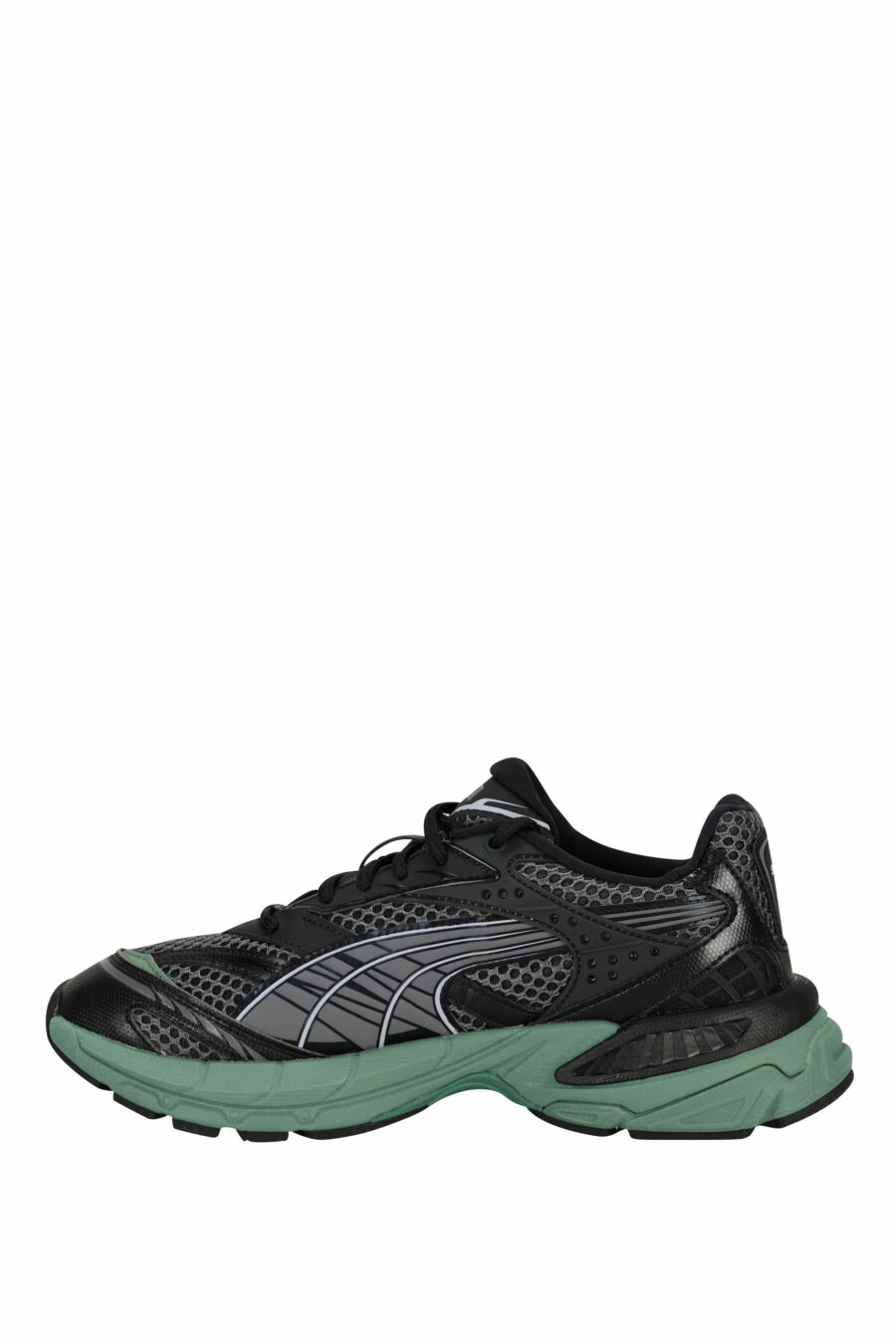 Black trainers with green "velophasis" - 4099686518615 2