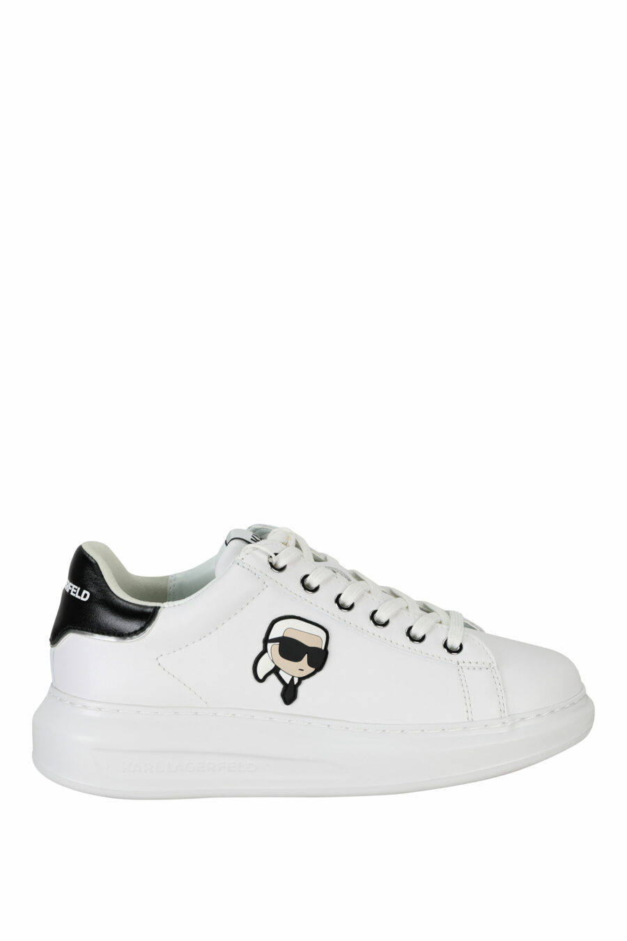 White "Kapri" trainers with rubber logo and black detail - 5059529351020