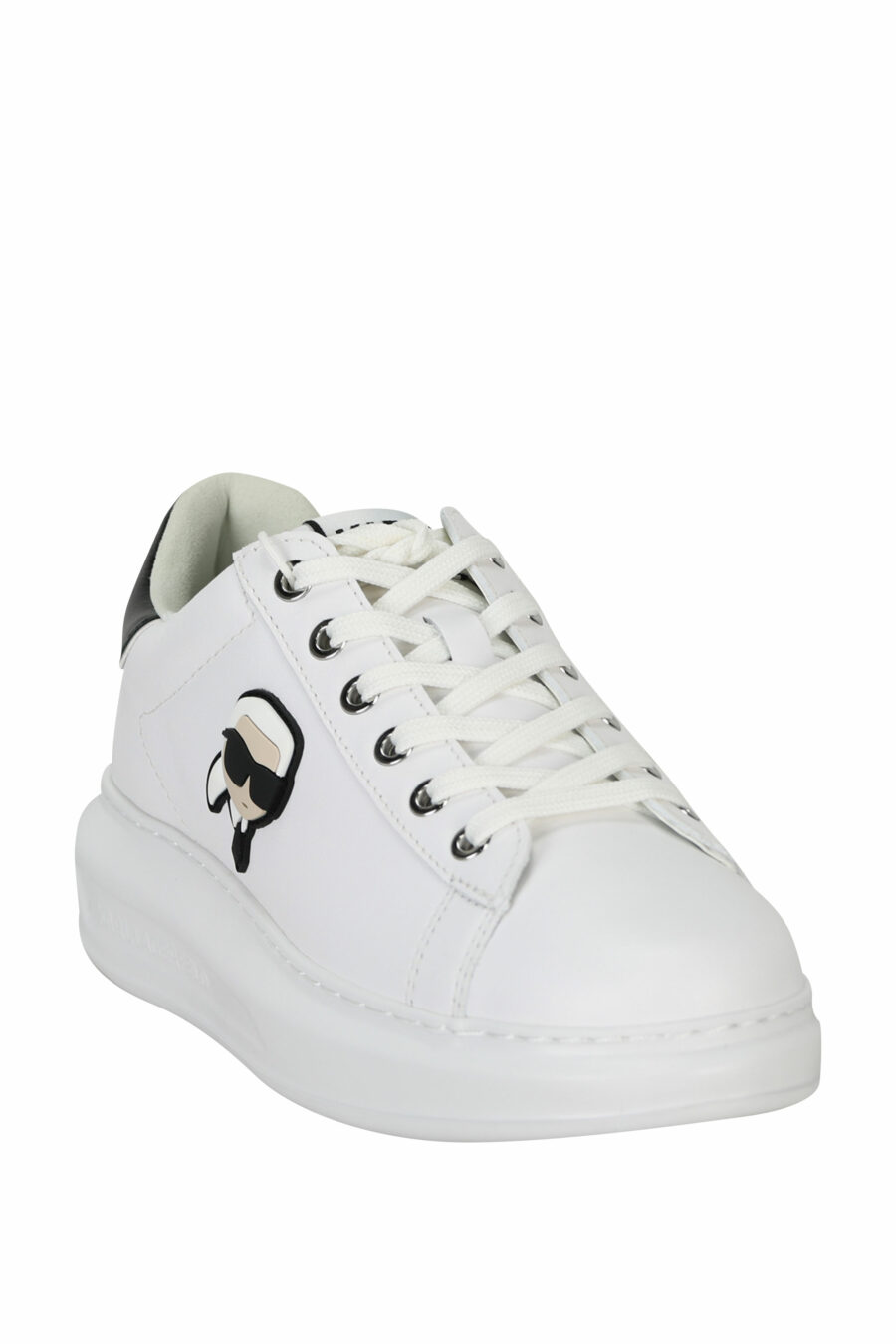 White "Kapri" trainers with rubber logo and black detail - 5059529351020 1