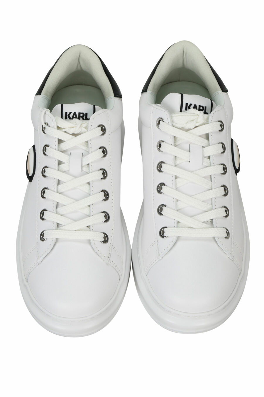 White "Kapri" trainers with rubber logo and black detail - 5059529351020 4