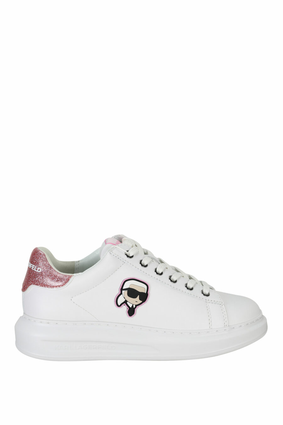 Zapatillas blancas "Kapri" con logo en goma y detalle rosa - 5059529351099