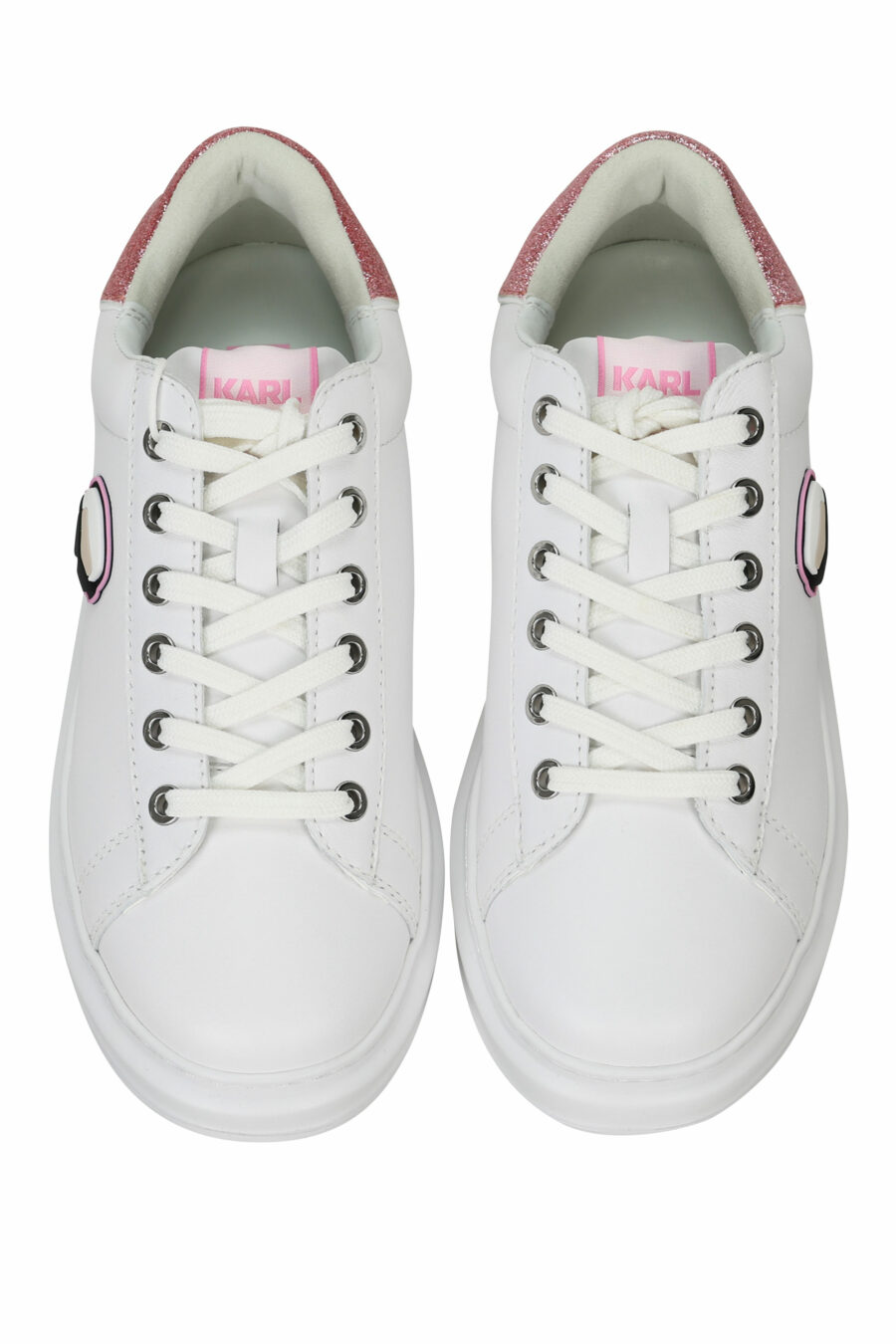 Zapatillas blancas "Kapri" con logo en goma y detalle rosa - 5059529351099 4