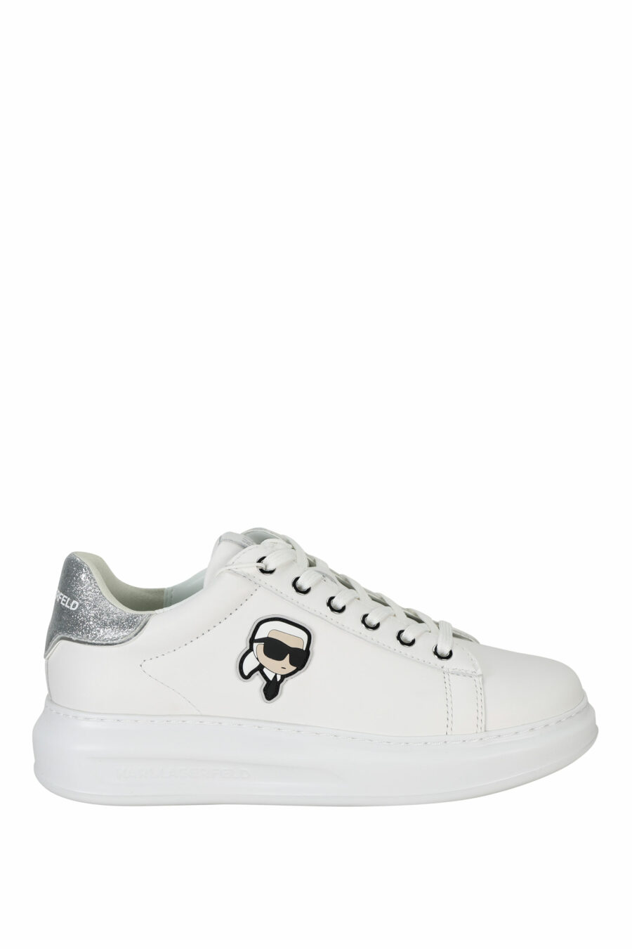 Zapatillas blancas "Kapri" con logo en goma y detalle plateado brillante - 5059529351174