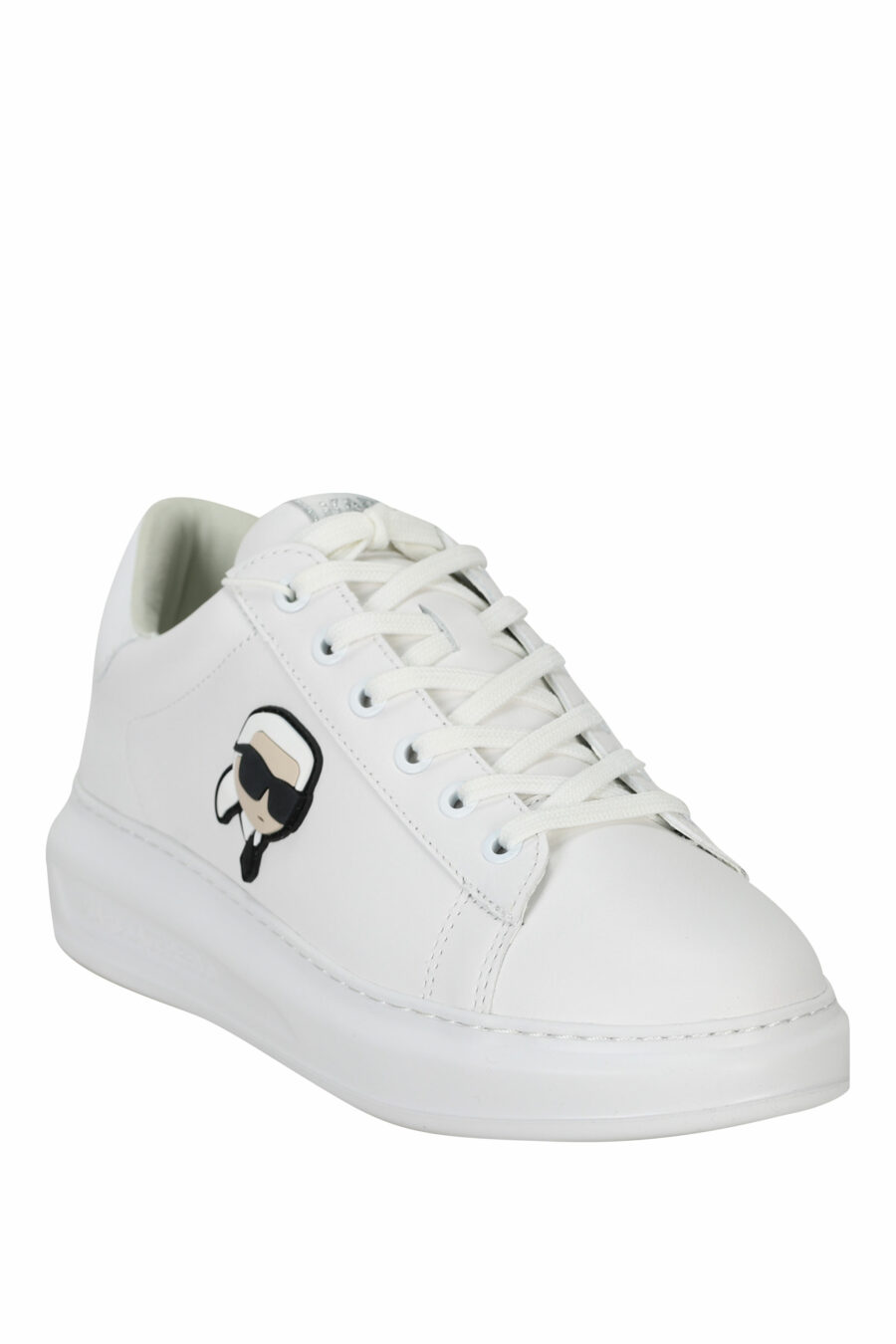 White leather trainers "kapri mens" with minilogo "karl" in rubber - 5059529362415 1