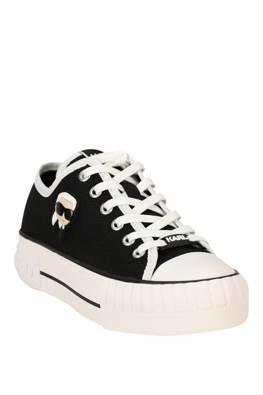 Black converse-style trainers with rubber mini-logo "karl" - 5059529384554 1