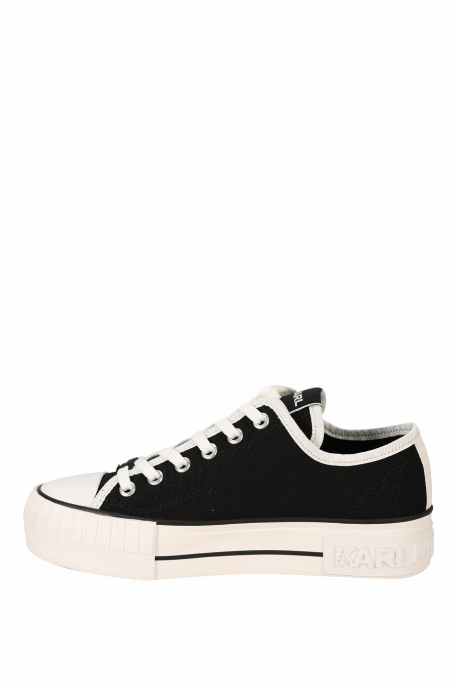 Black converse-style trainers with rubber mini-logo "karl" - 5059529384554 2