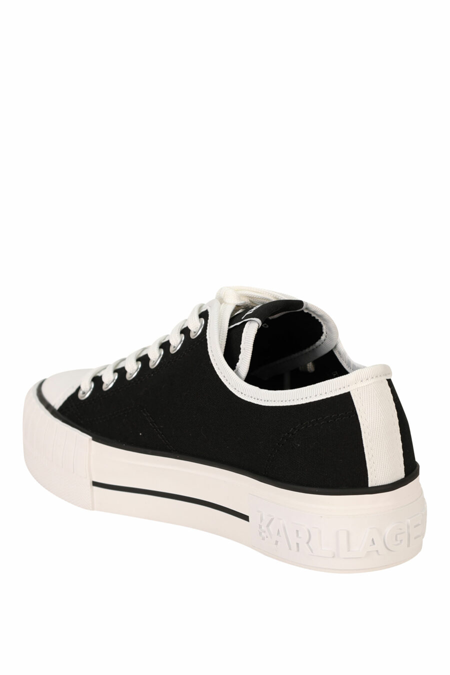 Black converse-style trainers with rubber mini-logo "karl" - 5059529384554 3