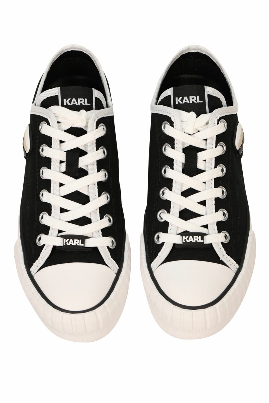 Black converse-style trainers with rubber mini-logo "karl" - 5059529384554 4