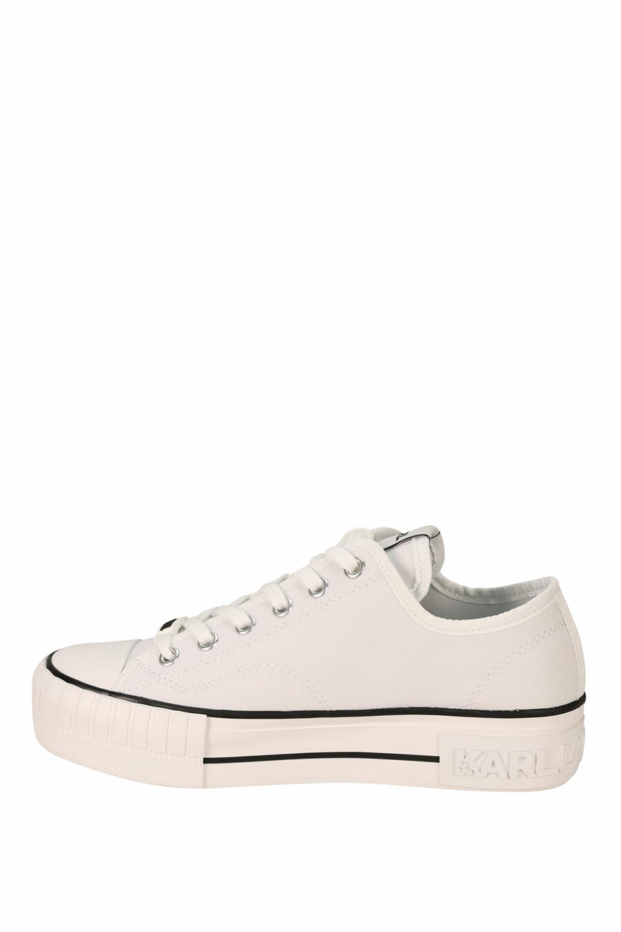 White converse-style trainers with rubber mini-logo "karl" - 5059529384639 2