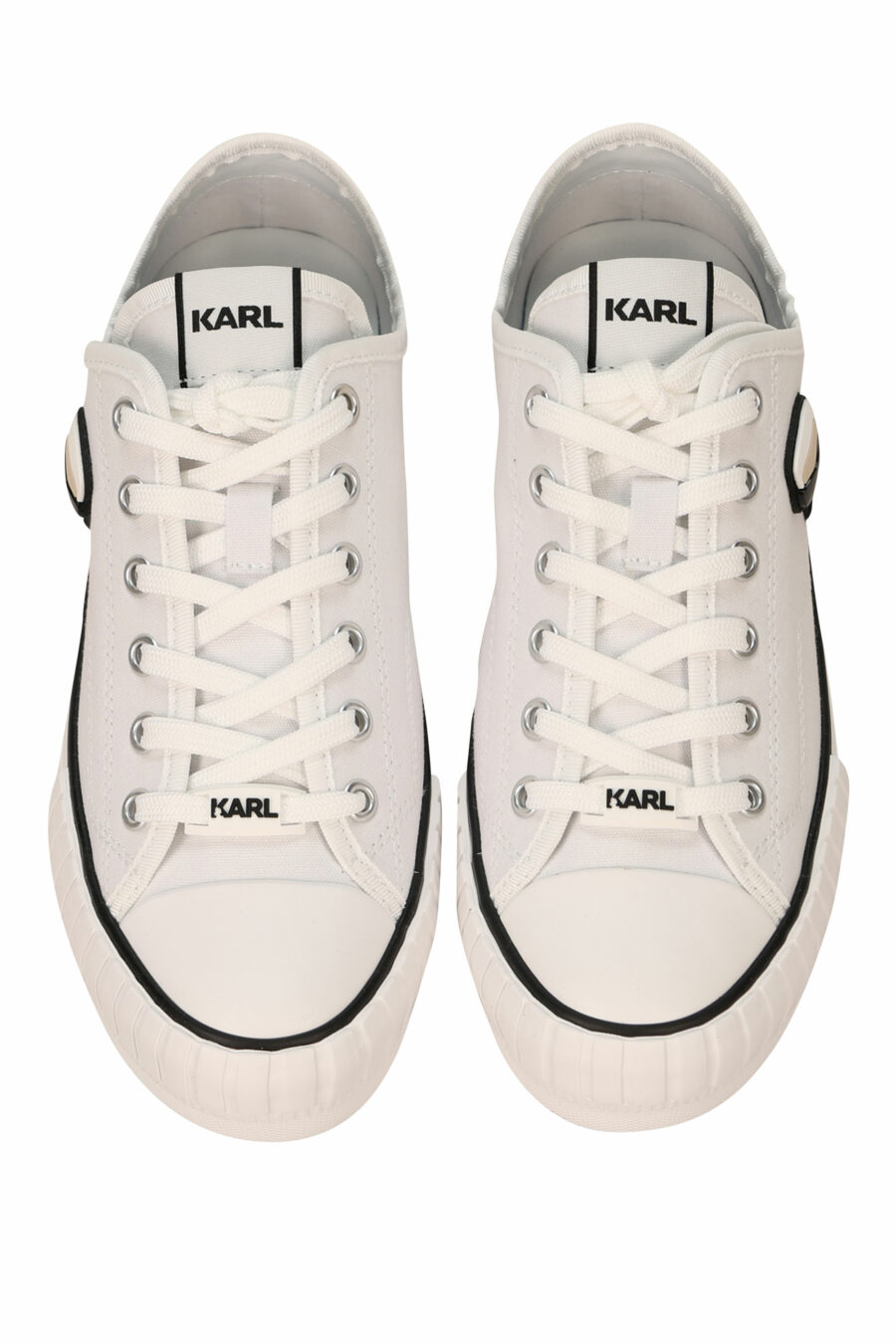 White converse-style trainers with rubber mini-logo "karl" - 5059529384639 4
