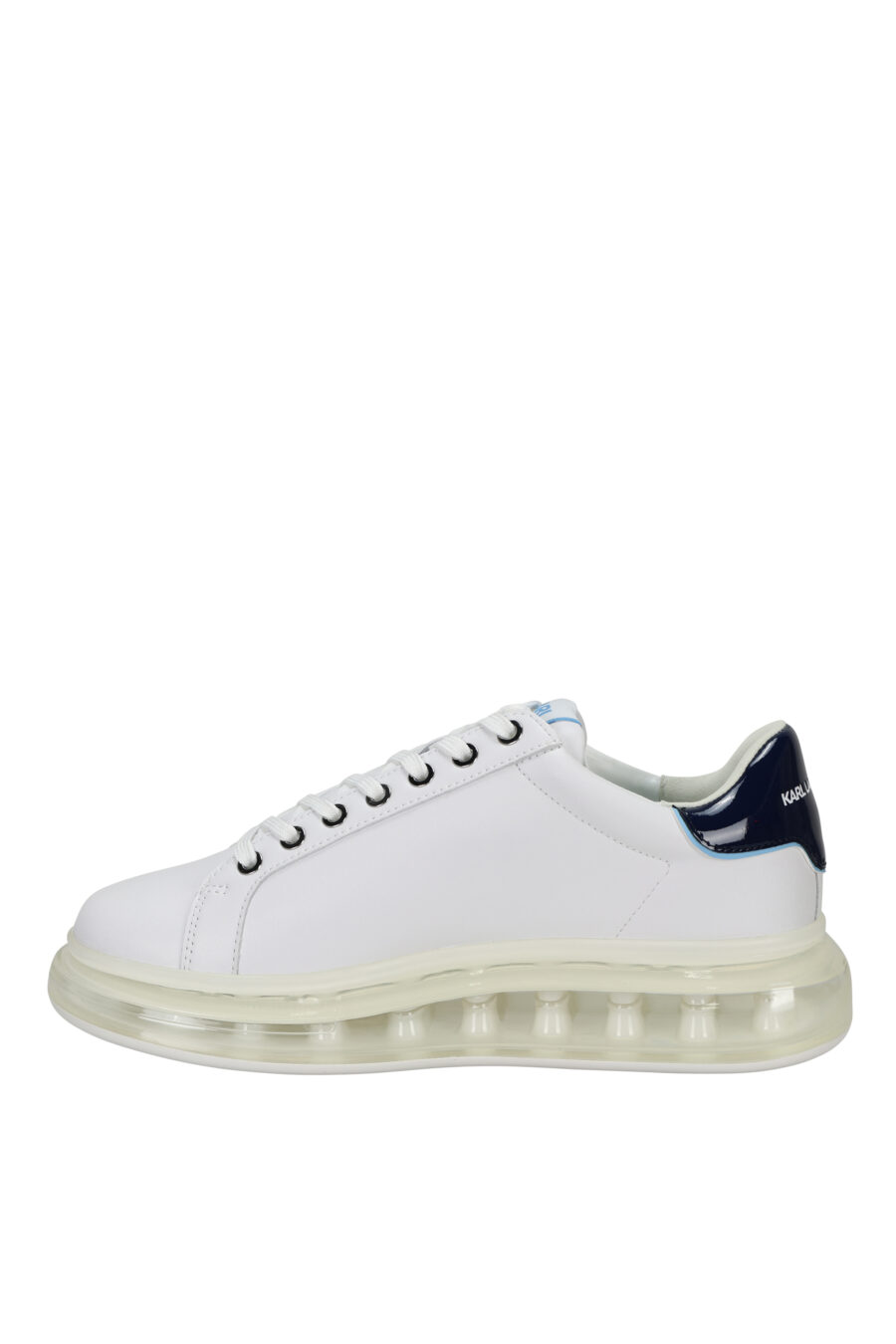 Zapatillas blancas "kapri fushion" con plataforma transparente y minilogo en contorno azul - 5059529396144 2