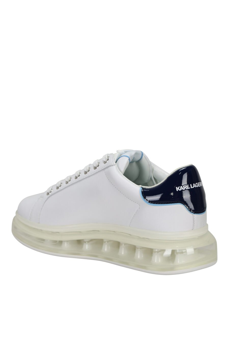 Zapatillas blancas "kapri fushion" con plataforma transparente y minilogo en contorno azul - 5059529396144 3
