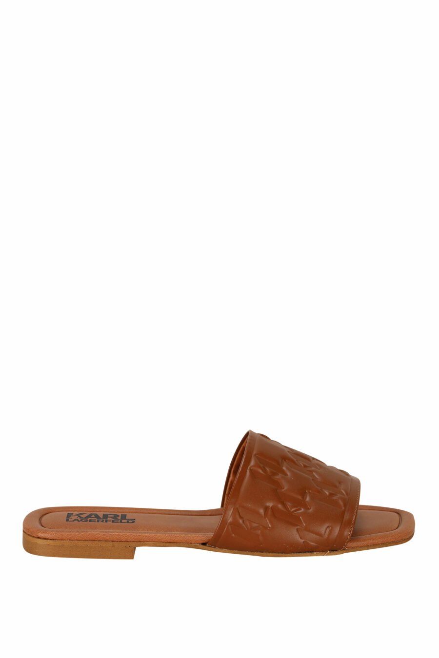 Sandales en cuir marron avec logo monogramme - 5059529404191