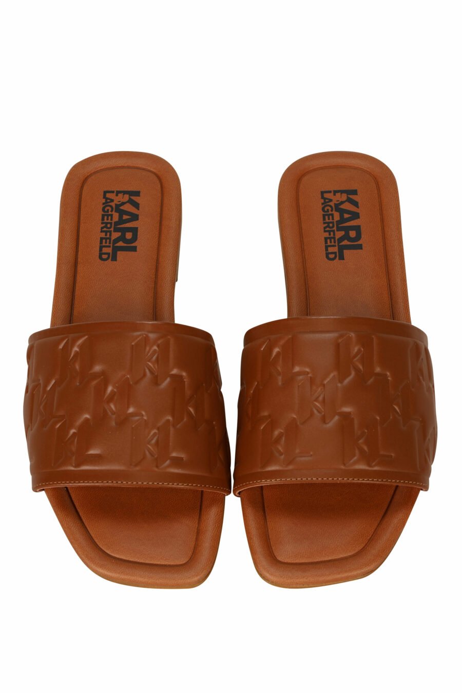 Sandales en cuir marron avec logo monogramme - 5059529404191 4