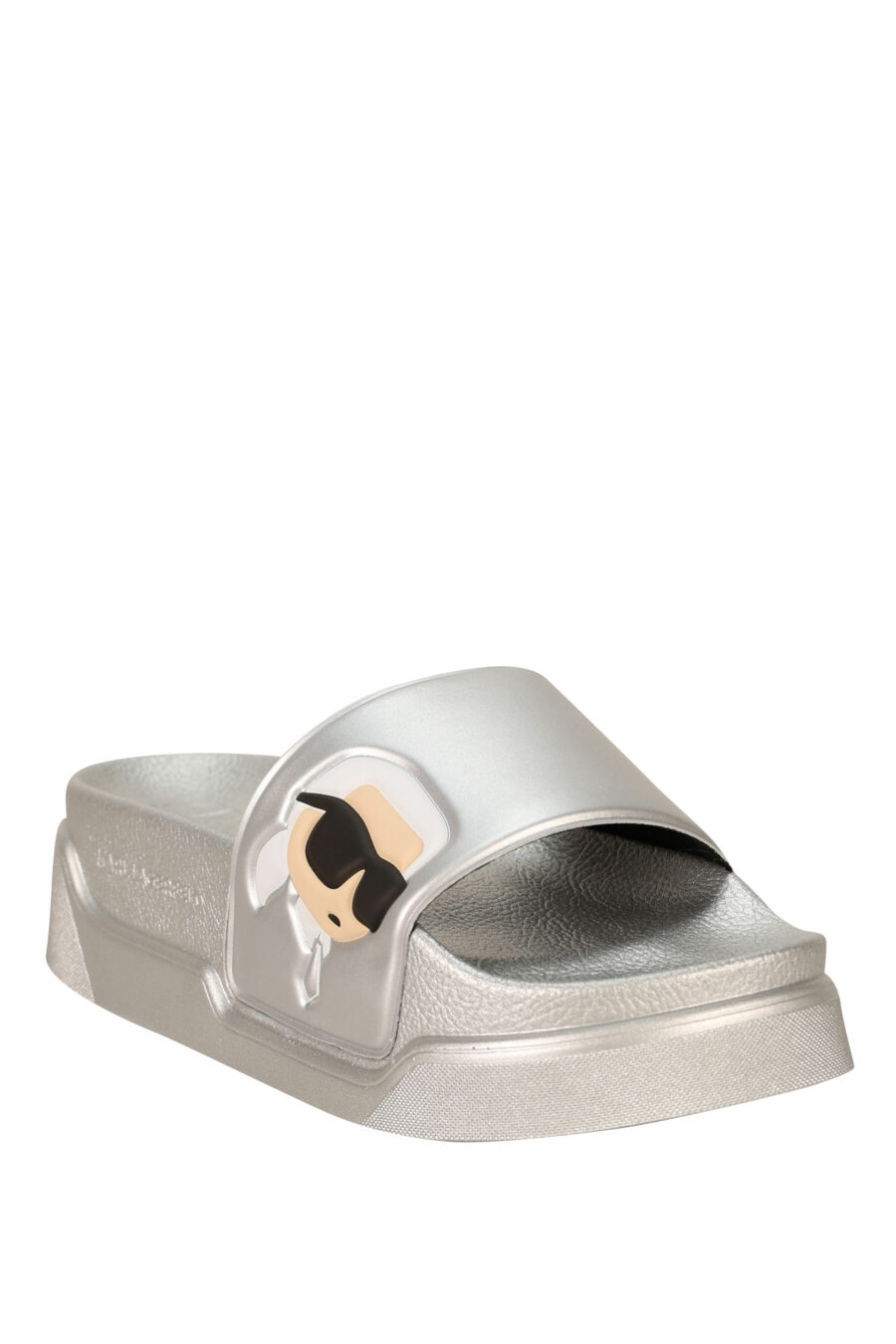 Silver platform sandals with "karl" logo - 5059529404849 1
