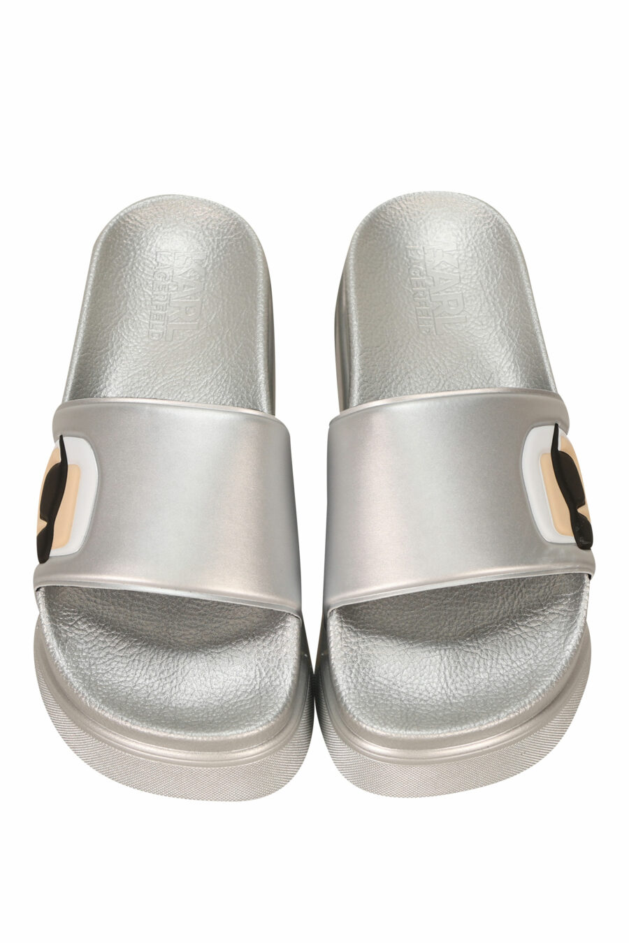 Sandales à plateforme argentées avec logo "karl" - 5059529404849 4
