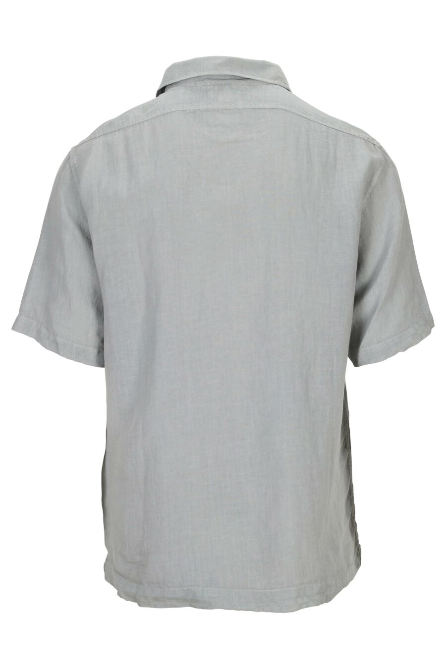 Camisa manga corta gris con botones y bolsillos con minilogo - 7620943668773 1