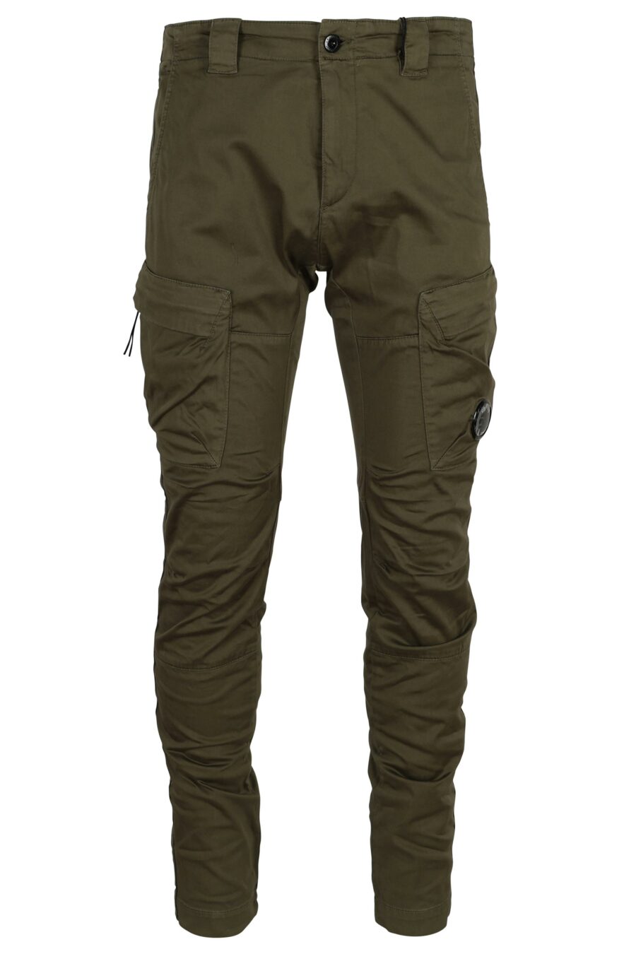 Pantalón verde militar estilo cargo con logo lente - 7620943722628