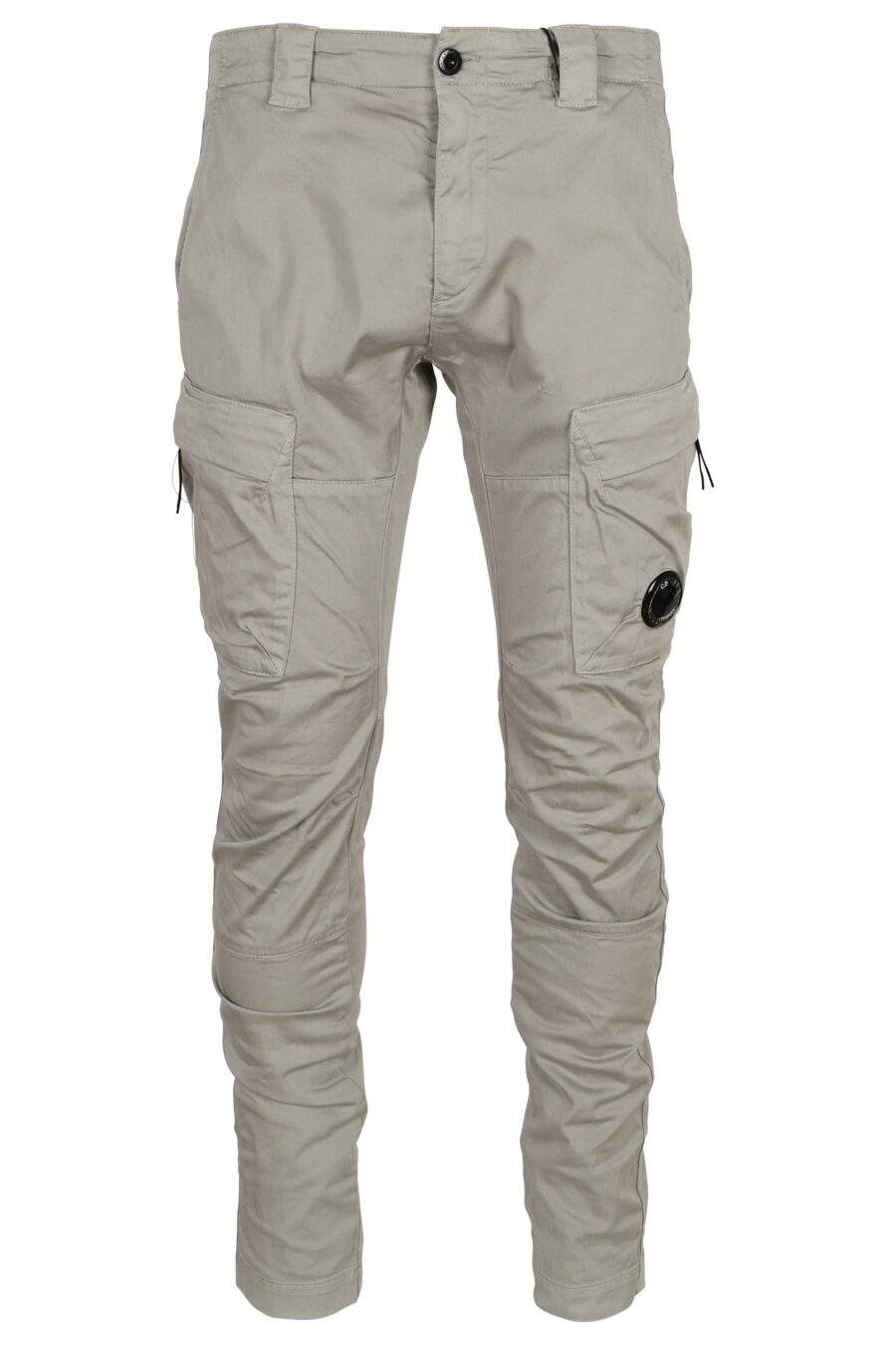 Pantalón gris estilo cargo con logo lente - 7620943722895