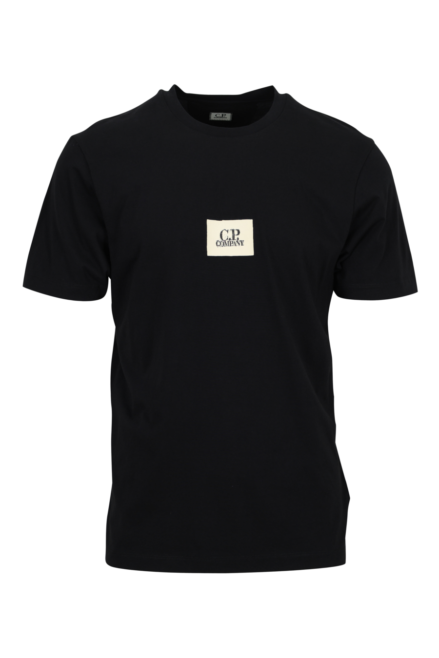 Camiseta negra con minilogo parche blanco "cp" centrado - 7620943764284