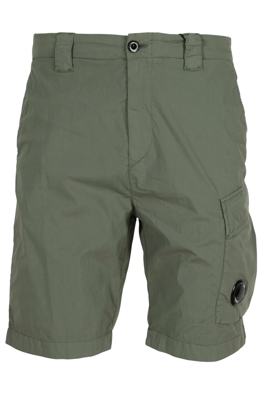 Pantalón corto midi verde grisaceo con minilogo lente - 7620943786422