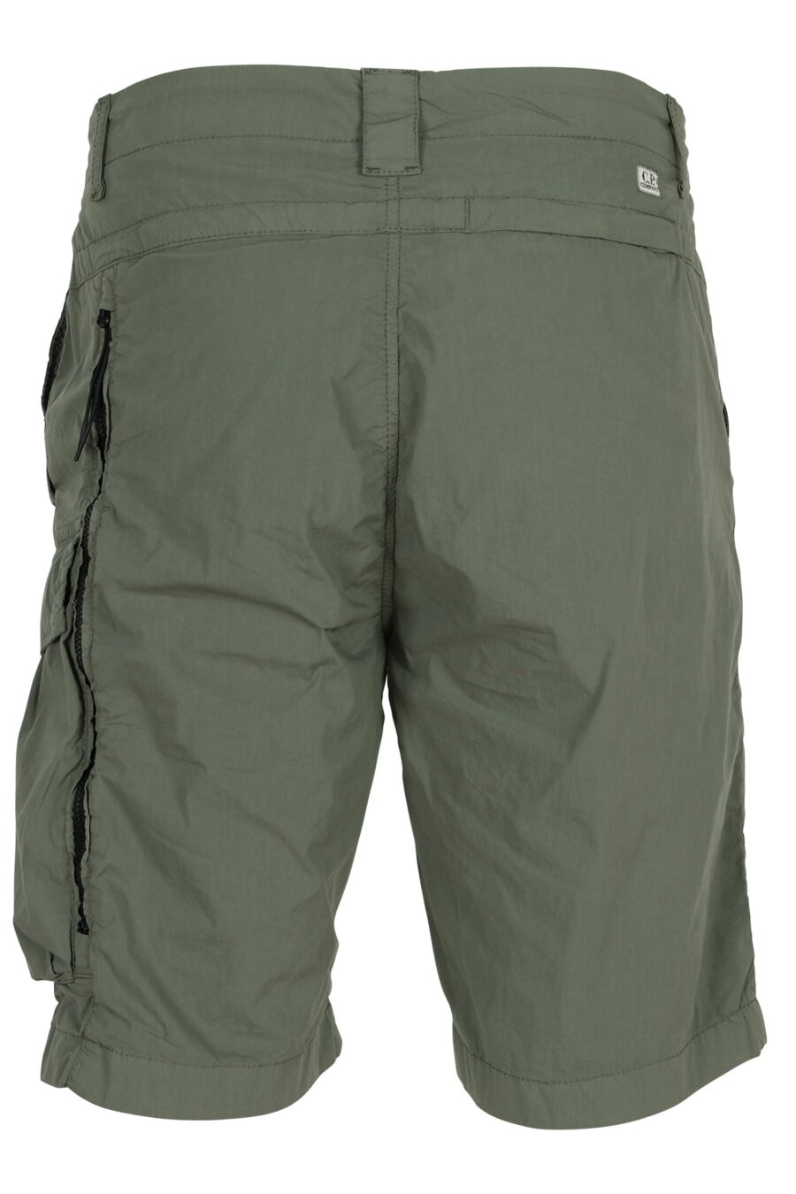 Pantalón corto midi verde grisaceo con minilogo lente - 7620943786422 1