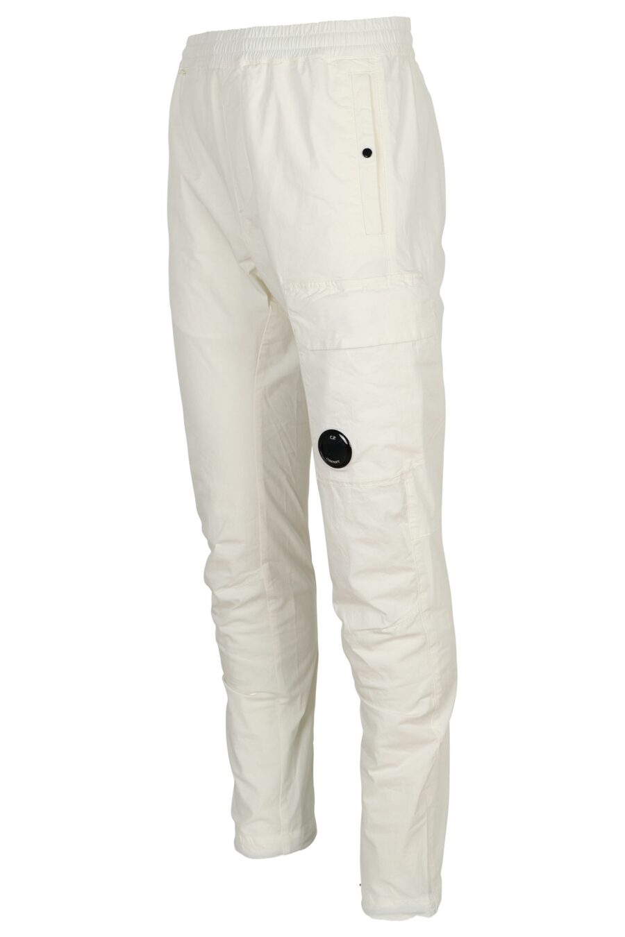 Pantalon cargo blanc avec mini-logo Lens - 7620943804751 1