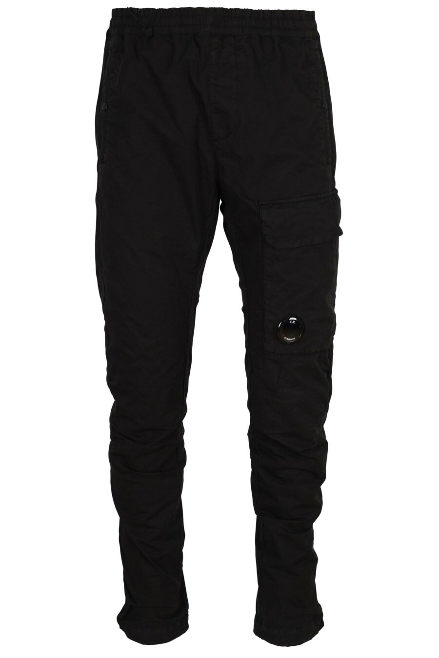 Pantalon cargo noir avec mini-logo en forme de lentille - 7620943805123