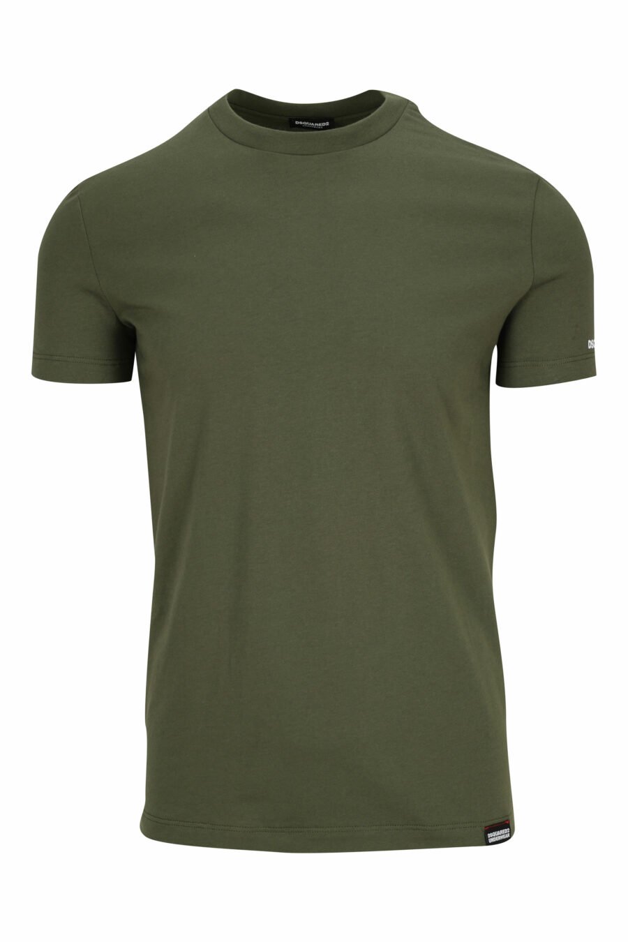Camiseta verde militar con minilogo "underwear" blanco - 8032674811622