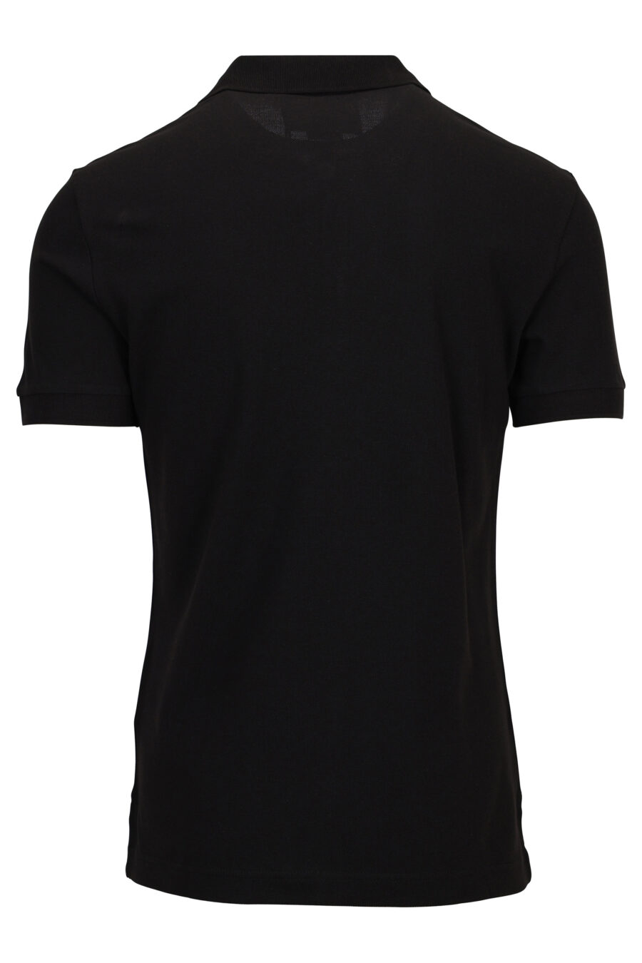 Black polo shirt with zip and circular mini logo - 8052019579598 1