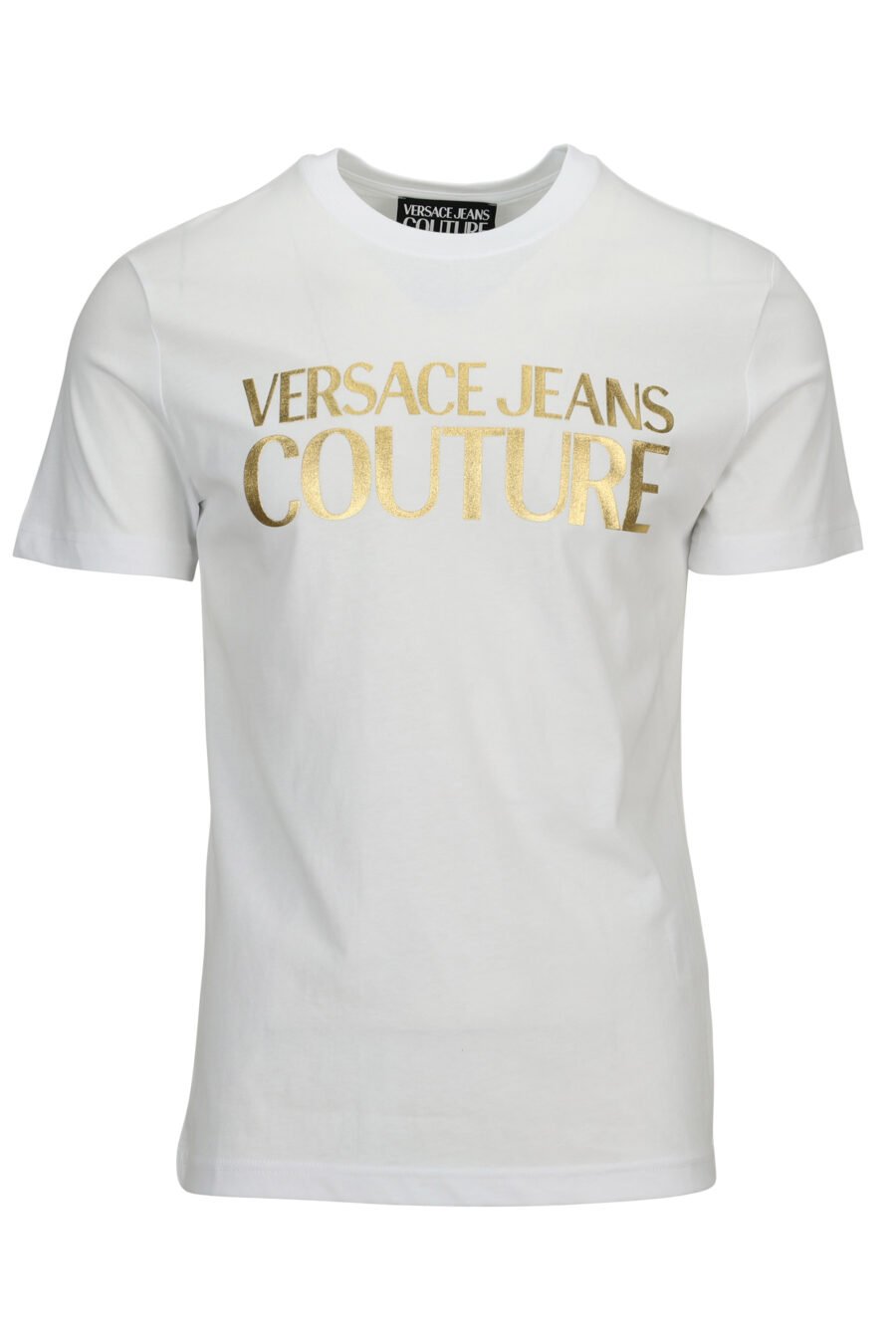 T-shirt branca com maxilogue dourado brilhante - 8052019579987