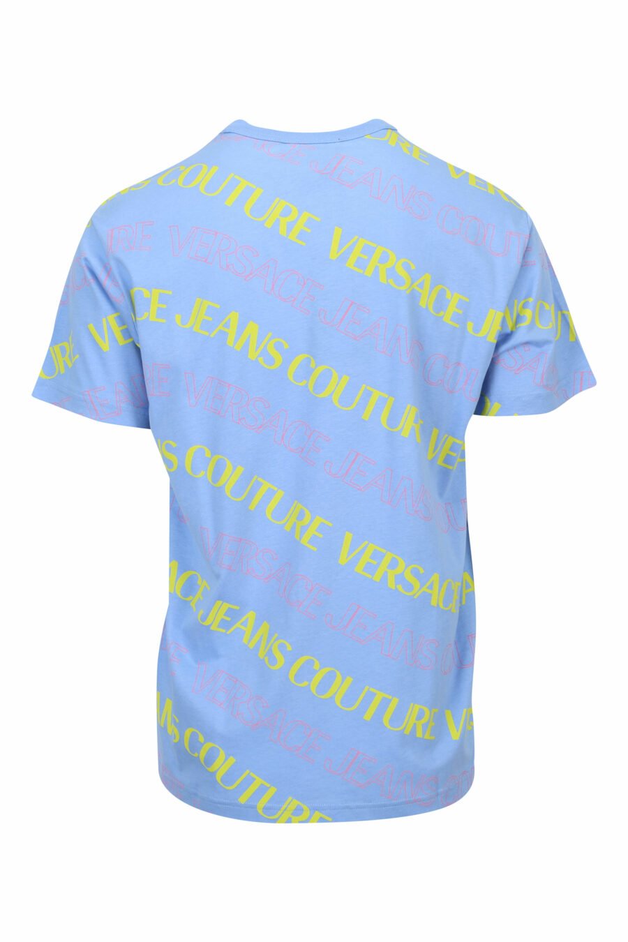 Camiseta azul "all over logo" multicolor en diagonal - 8052019587722 1