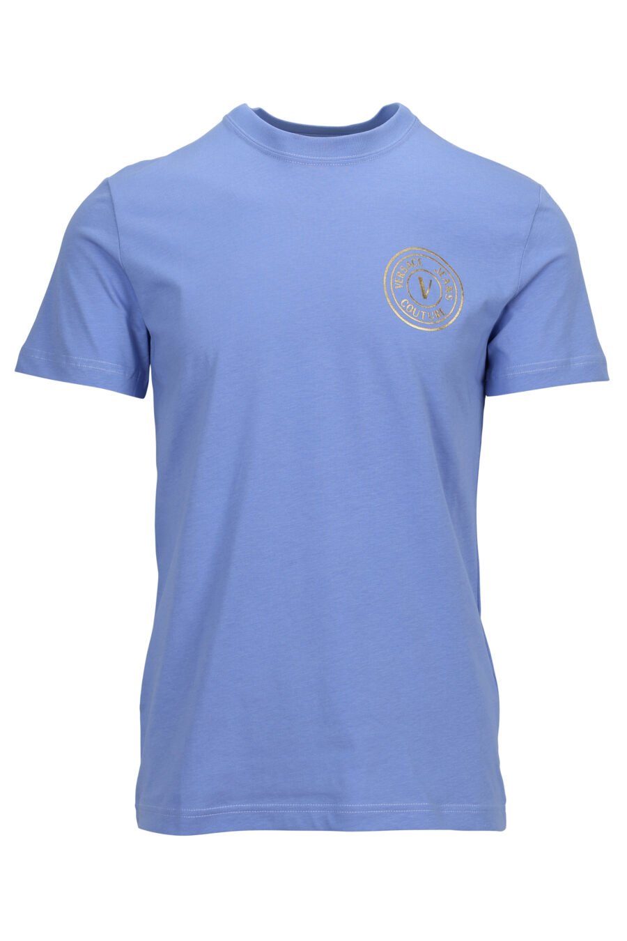 T-shirt azul clara com mini-logotipo circular brilhante - 8052019597455