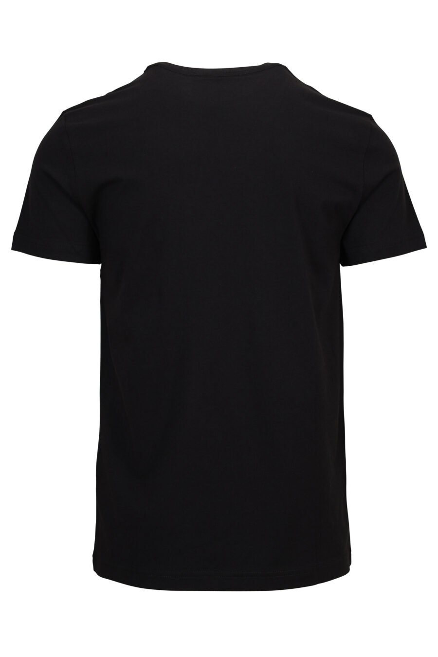 T-shirt noir avec mini-logo circulaire doré et brillant - 8052019597592 1