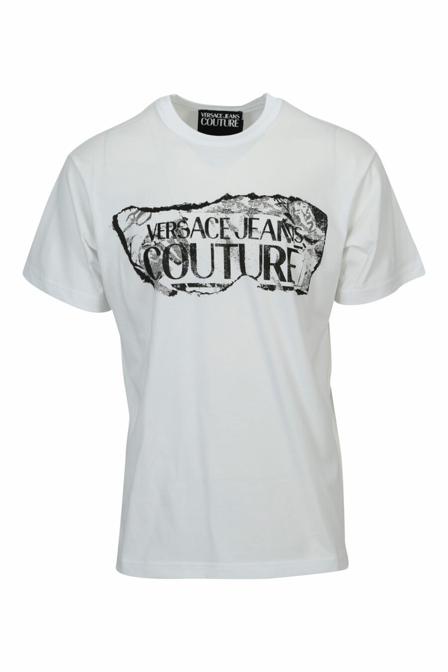 Camiseta blanca con maxilogo barroco rasgado - 8052019603101