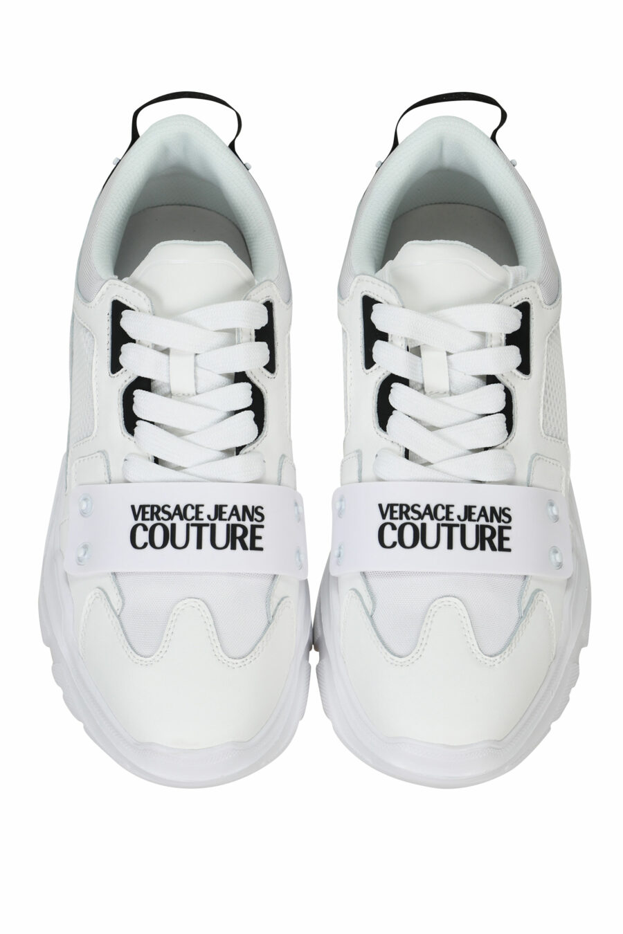 White "speedtrack" shoes with black rubber mini-logo on the front - 8052019604337 4