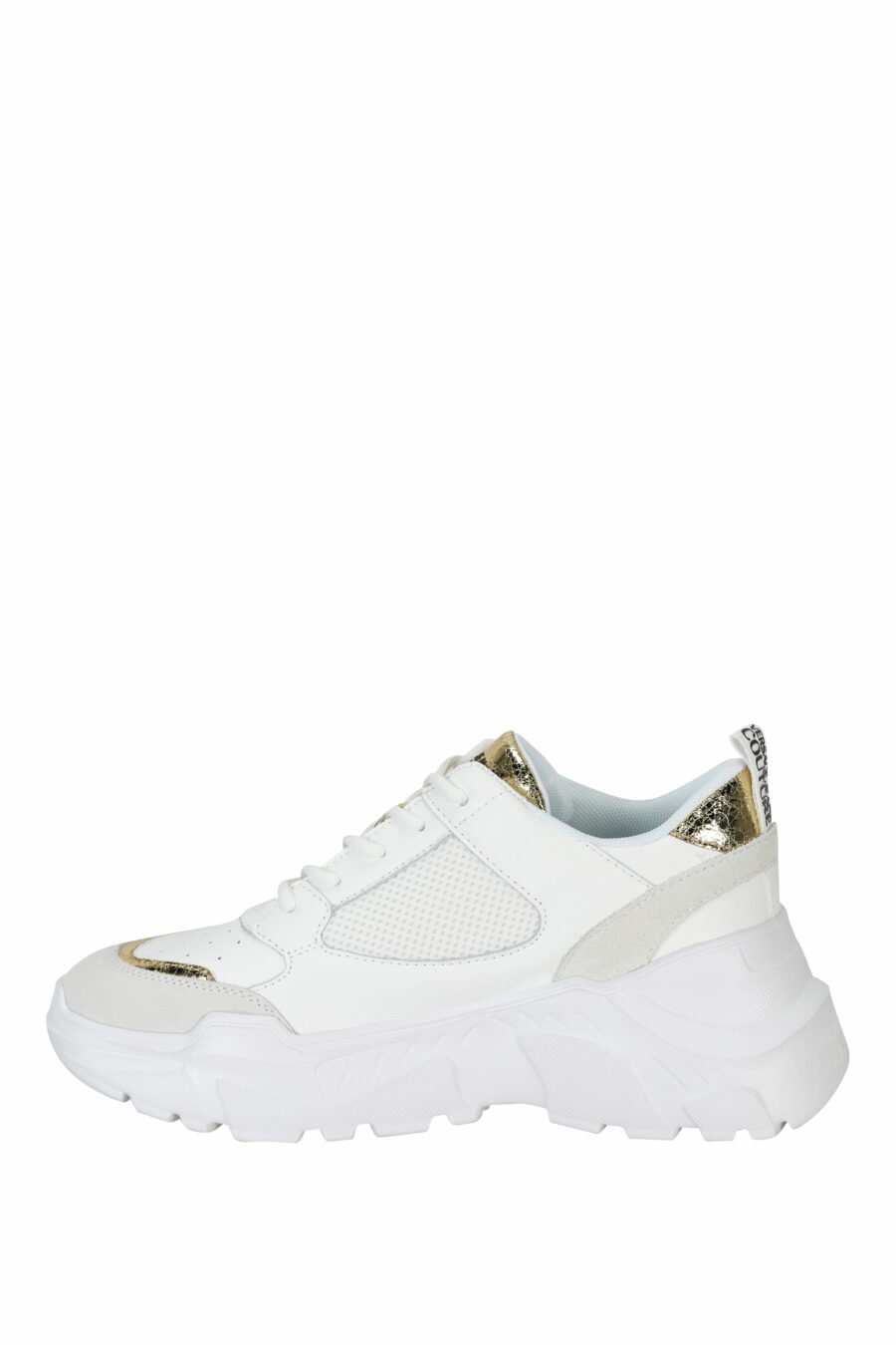 Zapatillas blancas mix con detalles dorados y plataforma - 8052019604764 2