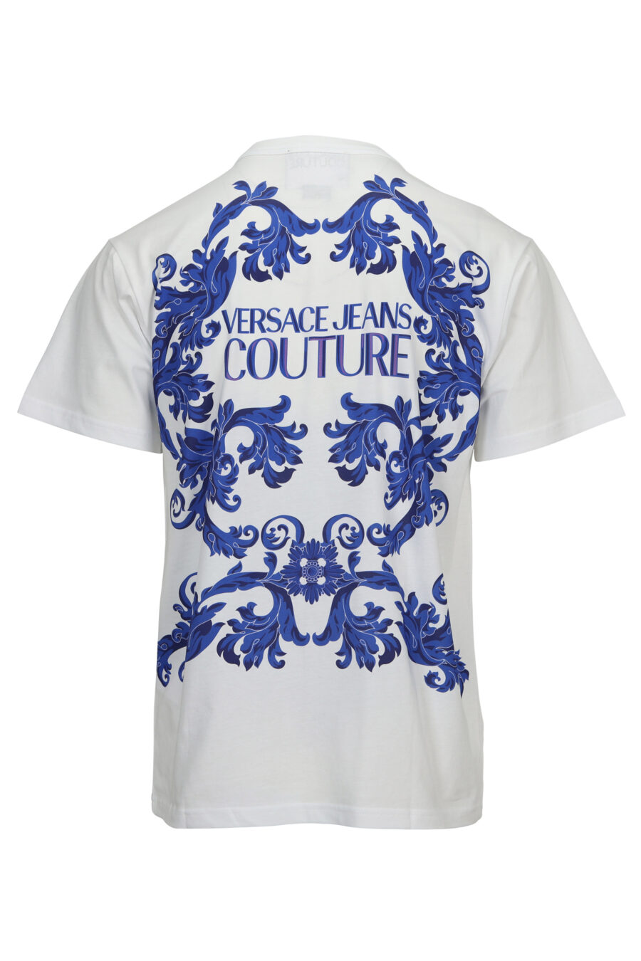 T-shirt branca com bolso com logótipo barroco azul - 8052019611250 1