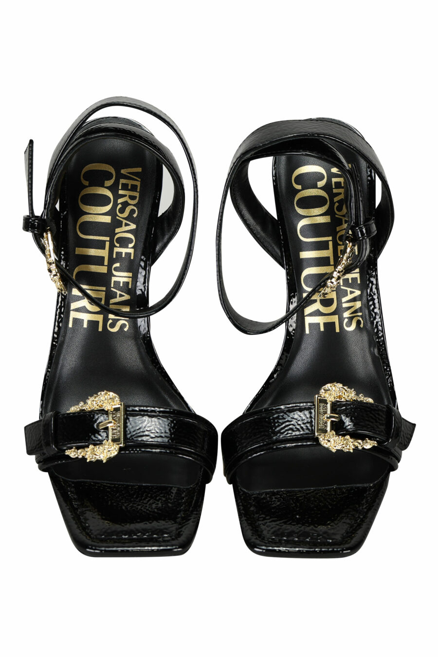 Black heels with gold baroque buckle - 8052019662979 4