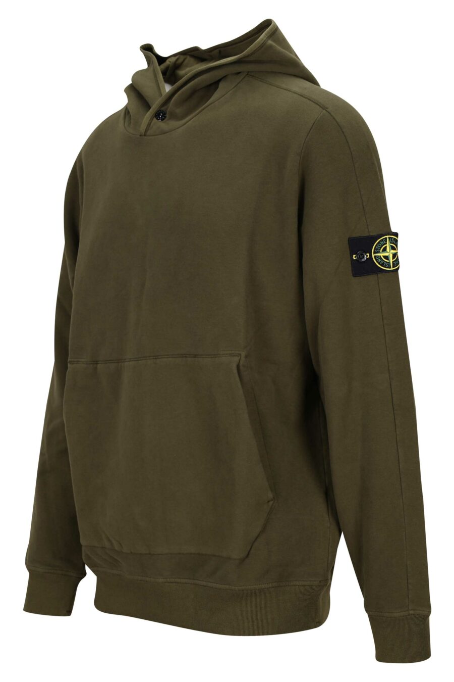 Militärgrünes Kapuzensweatshirt mit Logoaufnäher - 8052572734373 1