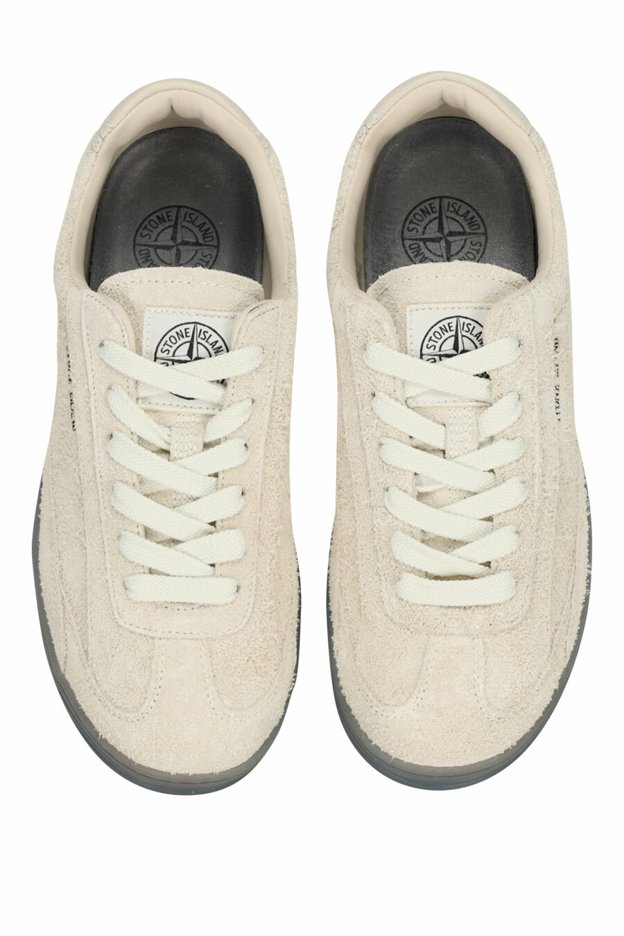 Beige trainers with minilogo and grey sole - 8052572915505 4
