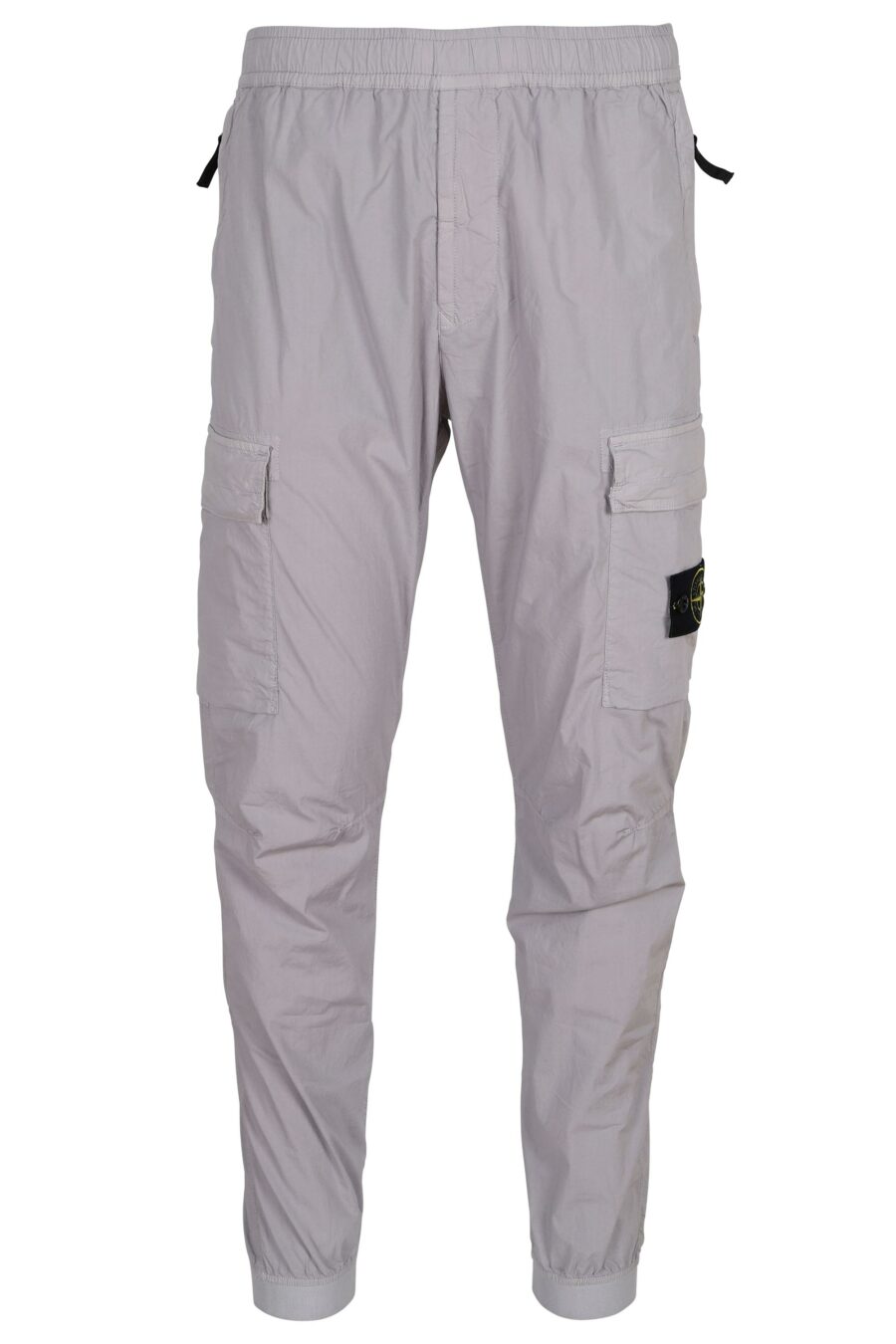 Lilac grey tapered trousers with logo compass patch - 8052572926846
