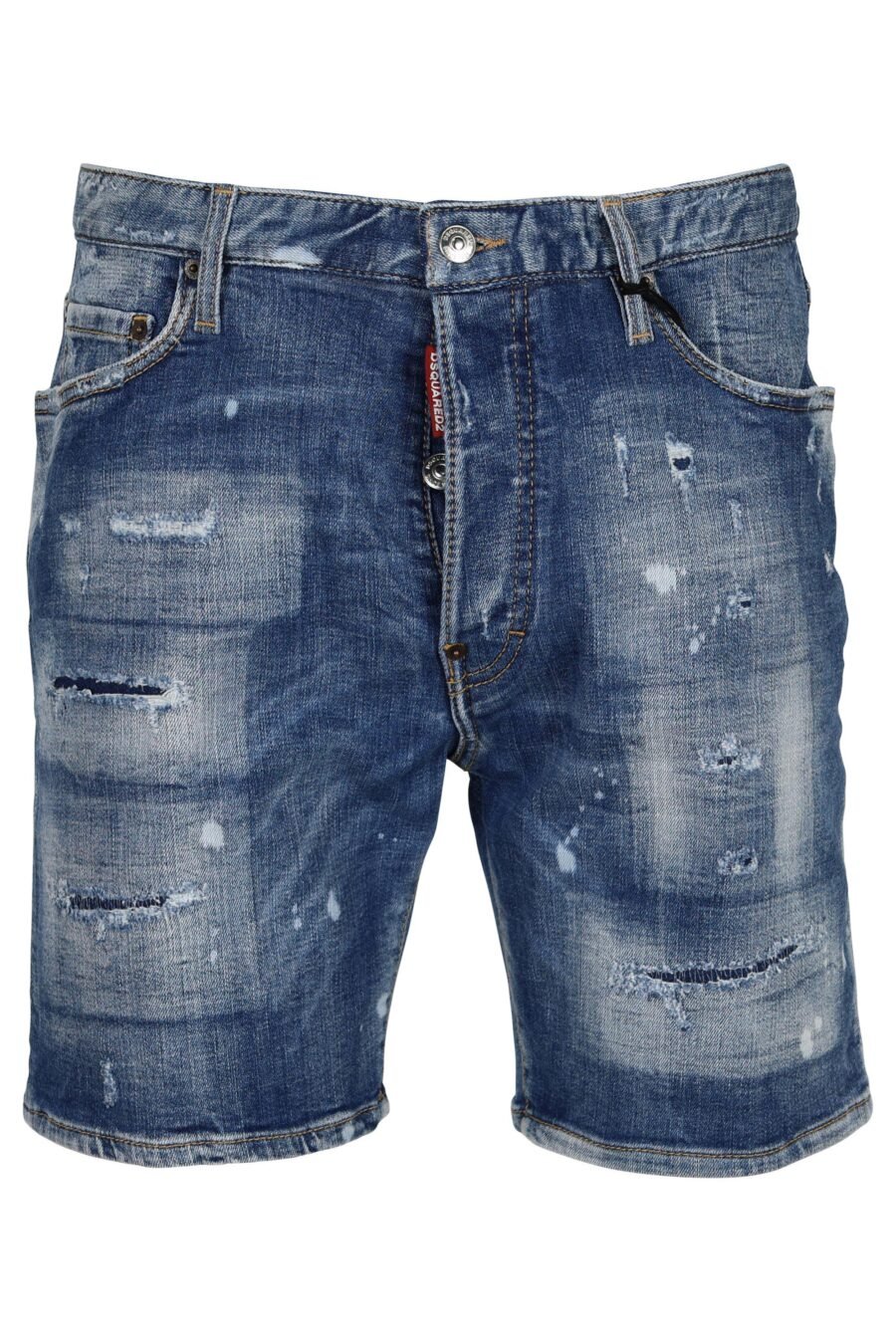 Light blue denim shorts "marine short" with rips and frayed - 8054148340193