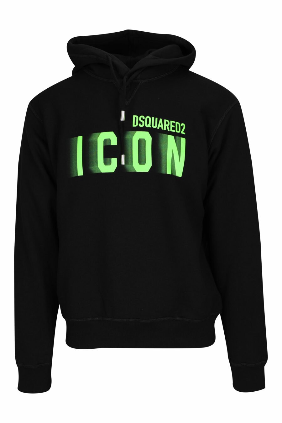 Black hooded sweatshirt with neon green blurred "icon" maxilogue - 8054148360436