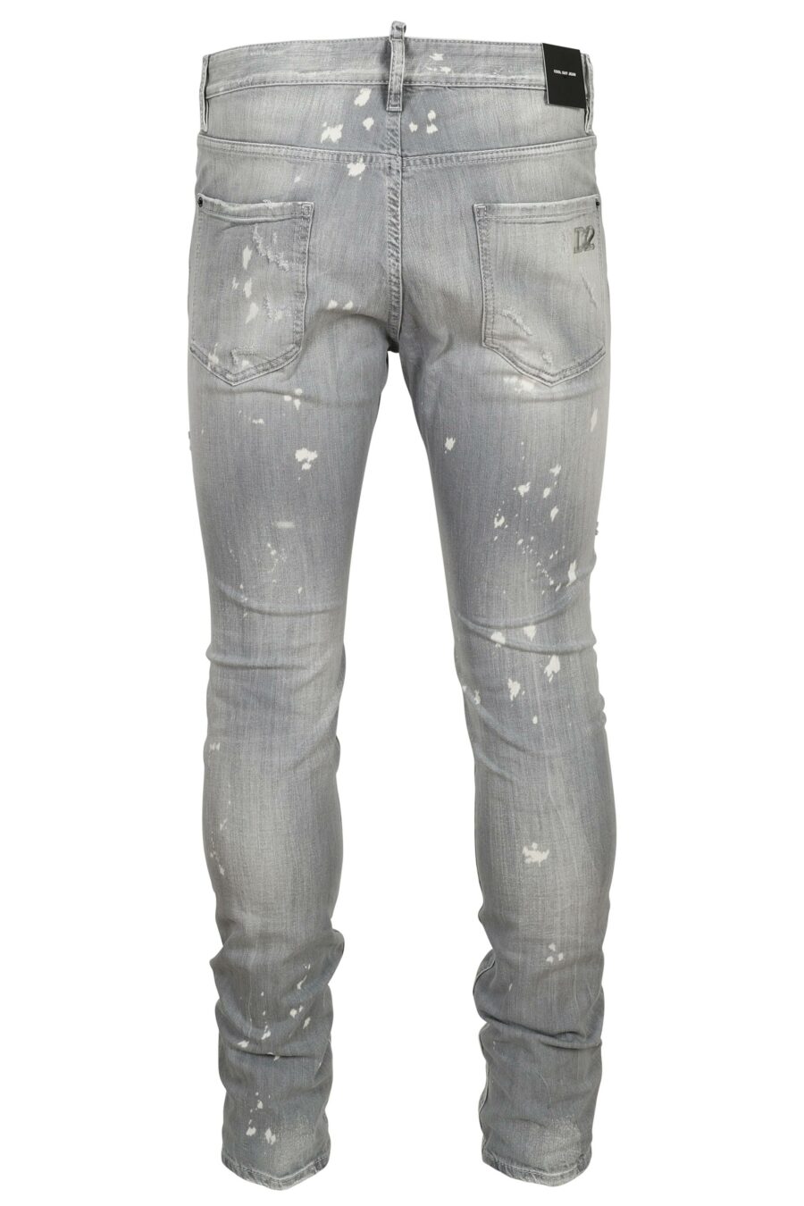 Grey "cool guy jean" trousers with white paint and rips - 8054148474218 1