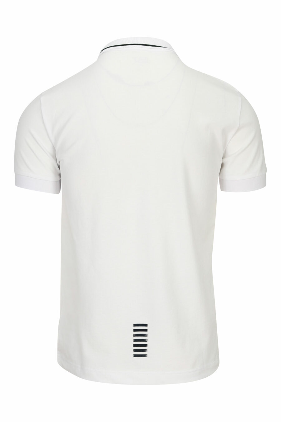 Weißes Poloshirt mit "lux identity" Minilogo und schwarzen Linien am Kragen - 8055187161060 1