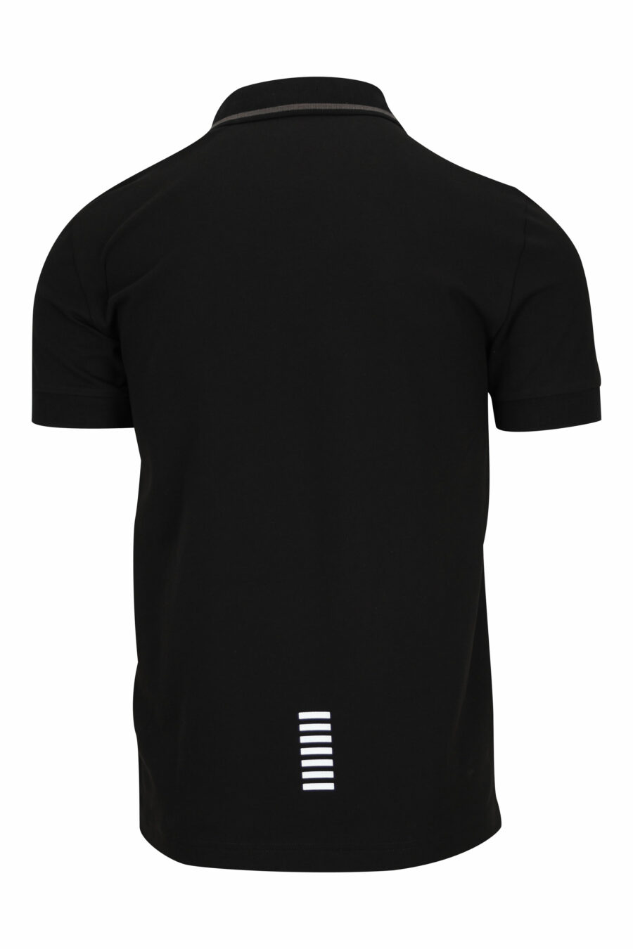 Schwarzes Poloshirt mit "lux identity" Minilogo und grauer Kragenlinie - 8055187161145 1