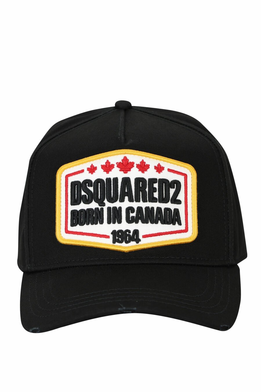 Black cap with yellow "born in Canada" maxilogue - 8055777286494