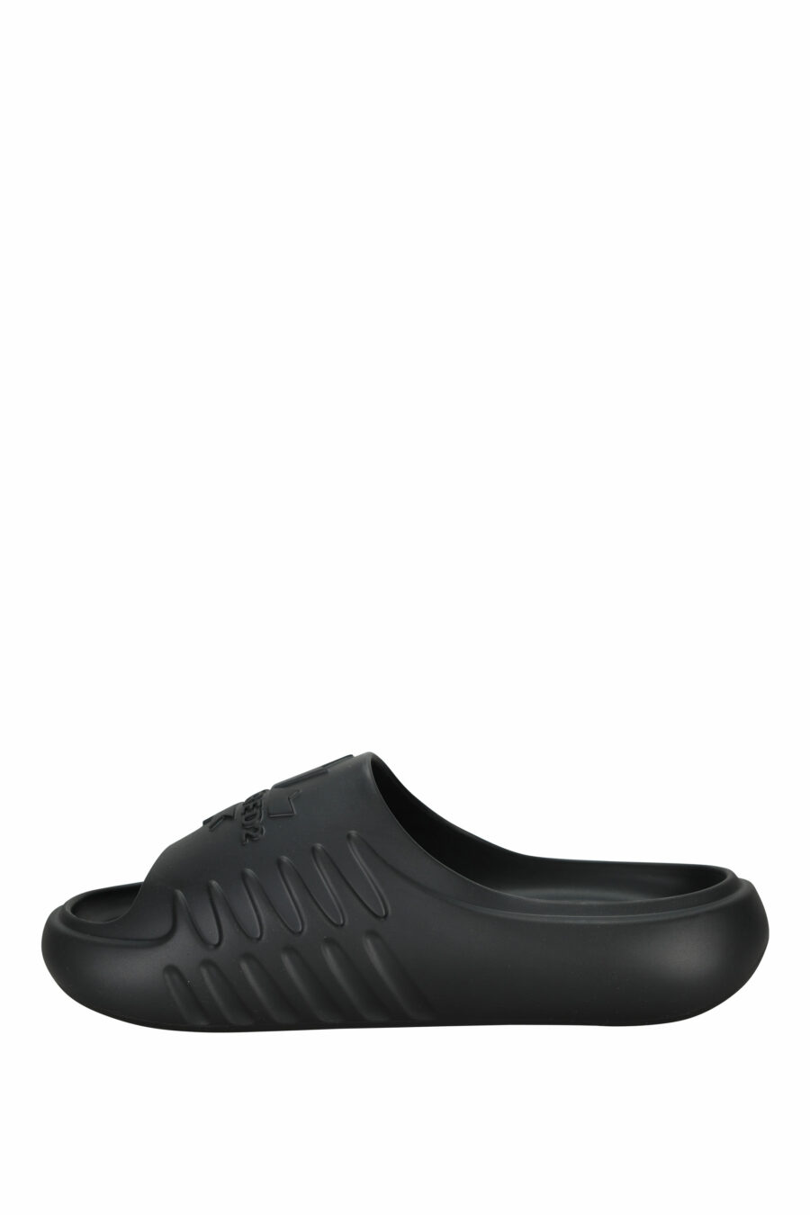 Black rubber flip flops with monochrome logo - 8055777295403 2